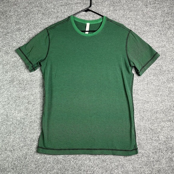 Lululemon Athletica‎ Mens T-shirt Large Green Stretch Comfort Workout Gym - Picture 1 of 6